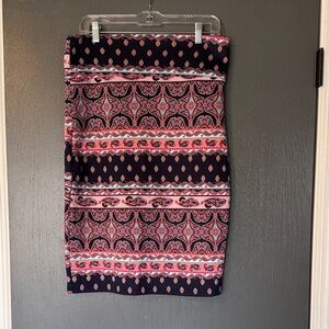 Agnes & Dora Pink and Blue boho Patterned Pencil Skirt, so soft and stretchy!